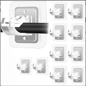 10pcs Curtain Rod Brackets with Clips, Transparent Drapery Hooks, Adjustable Rods Holder, Multipurpose for Living Room, Bathroom, Kitchen, Bedroom