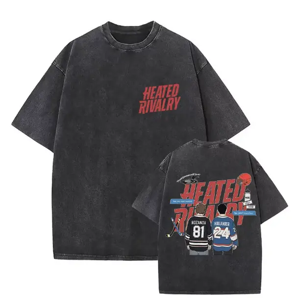 Shane Hollander‌ Ilya Rozanov Hollanov 24 81 T Shirts Movie Heated Rivalry Romance Vintage Washed T-shirt Men Women 100% Cotton