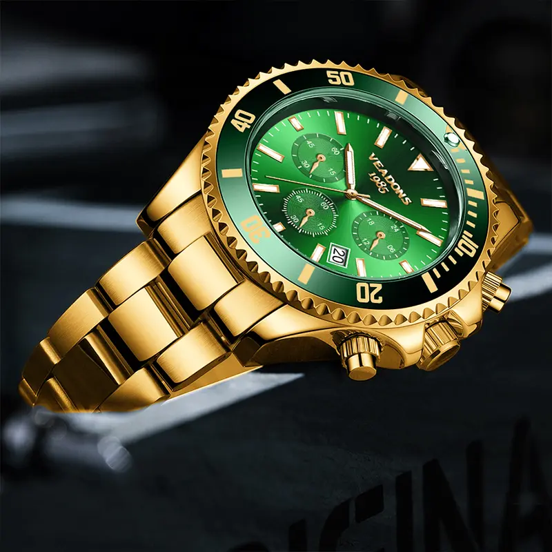 Gold & Green Watch