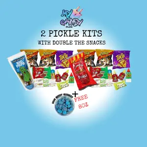2 Double Dill Pickle Kits DIY - Sweet and Sour Gift Snacks - Blueberry Candy Tangy