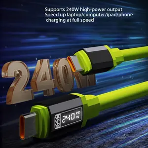 240W PD fast charging cable, Super fast charging, 1M Dual Type-C to C fast charging data cable, 480Mbps high-speed transmission, tangle-free silicone, compatible with iPhone 16 Pro Max, Samsung Galaxy S23/S22, Pixel, MacBook, laptops, and more