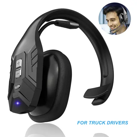 Trucker Noise Cancelling Over-Ear Wireless Headset - Wireless Headset Audio, 59ft Range, AI Mic, Shockproof Plastic, Adjustable Fit, 65h Music Play, HD Sound, Cable Management, Stable Connection for Office, Computer Drivers (TikTok Shop Creator Picks),tec