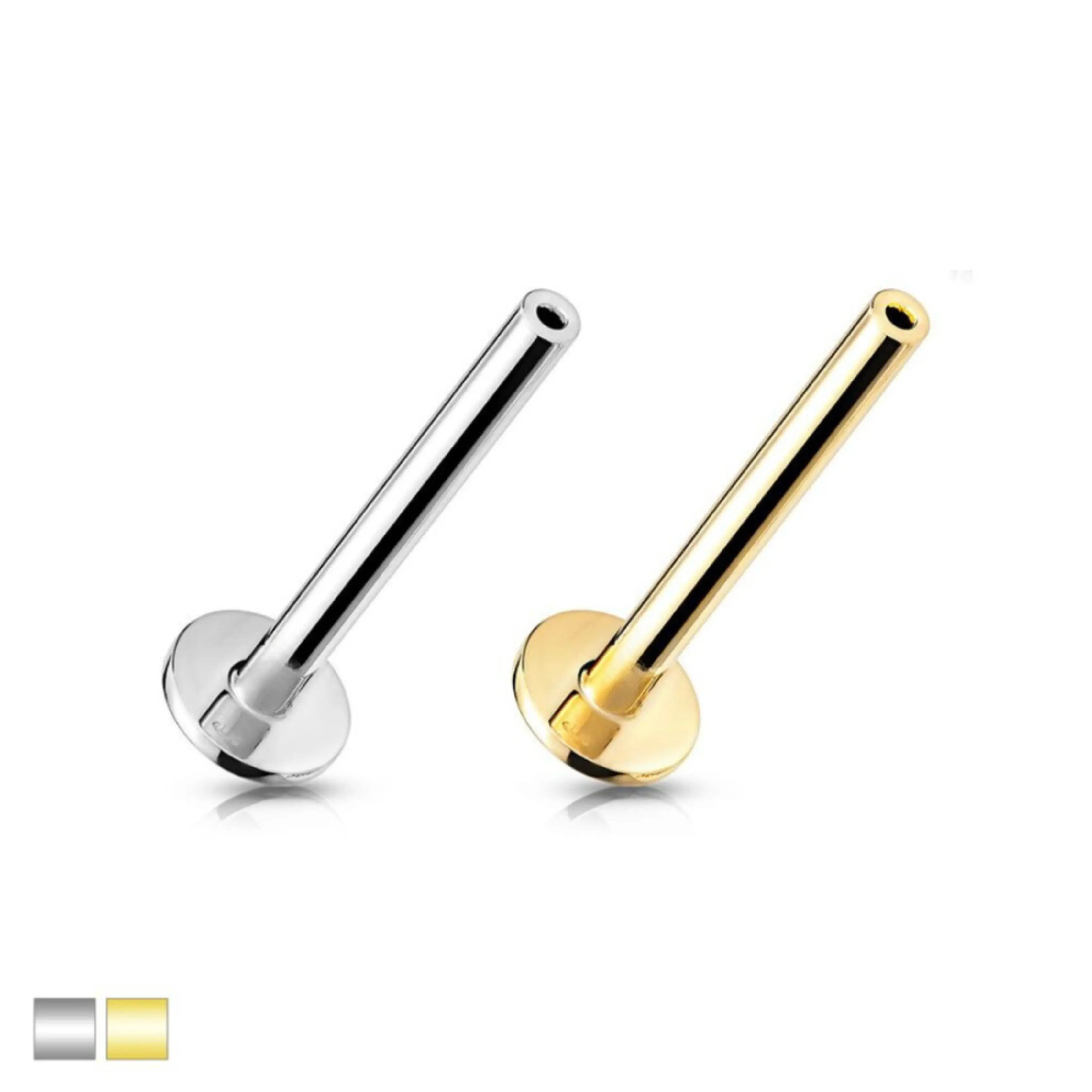 Titanium Threadless Flatback Labret Back Only 0.55mm Hole 6mm 7mm Lengths 20 Gauge 18 Gauge Hypoallergenic Durable Quality