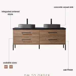 Oak Double Sink Vanity - Perfect for Your Bathroom