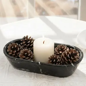 Elborse Marble Dough Bowl 10 inches Handmade Key Bowl For Dining Table Décor, Ideal Decorative Bowl, Entryway Décor & Farmhouse Décor