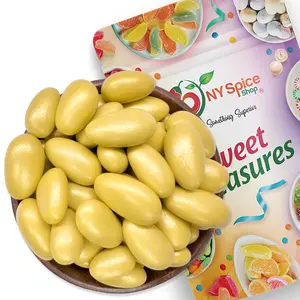 NY Spice Shop Golden Jordan Almonds - Traditional Sweet Candy Coated Almonds for Bridal Shower, Party  and Wedding Favors Snack