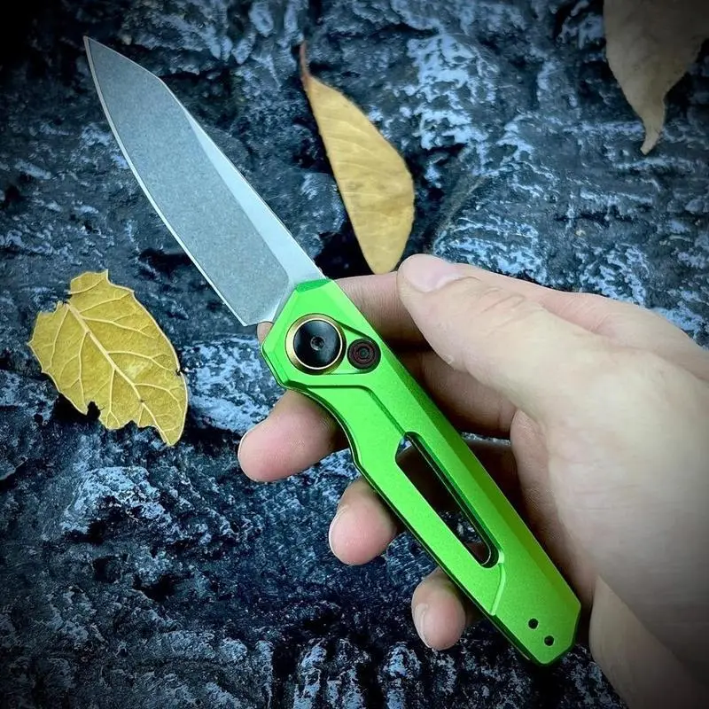 EDC 7550 Folding Pocket Knife - 1-Hand Button Lock, Reverse Tanto Edge, Compact Durable Stainless Steel Tactical Survival Tool for Camping, Hiking, Everyday Carry, Ideal Gift for Men & Women, Folding Pocket Knives, Tactical Knives