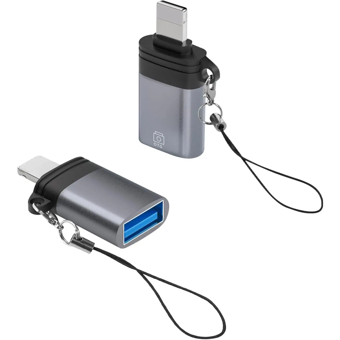 USB to Lightning OTG Camera Adapter for iOS Users, Compatible with iPhones, USB Flash Drives, Card Readers, Mice and Keyboards, Otg Support
