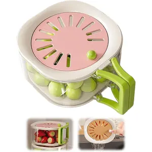 Rotatable colander, Kitchen Draining Bowl Vegetable Washing Basket, Fruit Vegetable Washing Sink Soup Basket Berry washer, Food strainer cut fruit colander, Small collapsible folding basket with handle strainer set plastic, Mini house kit, Kitchen gifts