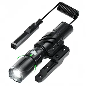 2000 Lumen Rechargeable MLock Multi-Function Flashlight, Adjustable Focus Flashlight with Pressure Switch, USB-C Rechargeable, IPX7 Waterproof, 4 Modes (Super/High/Low/Strobe), Suitable for Hunting and Outdoor, etc. Multiple scenarios