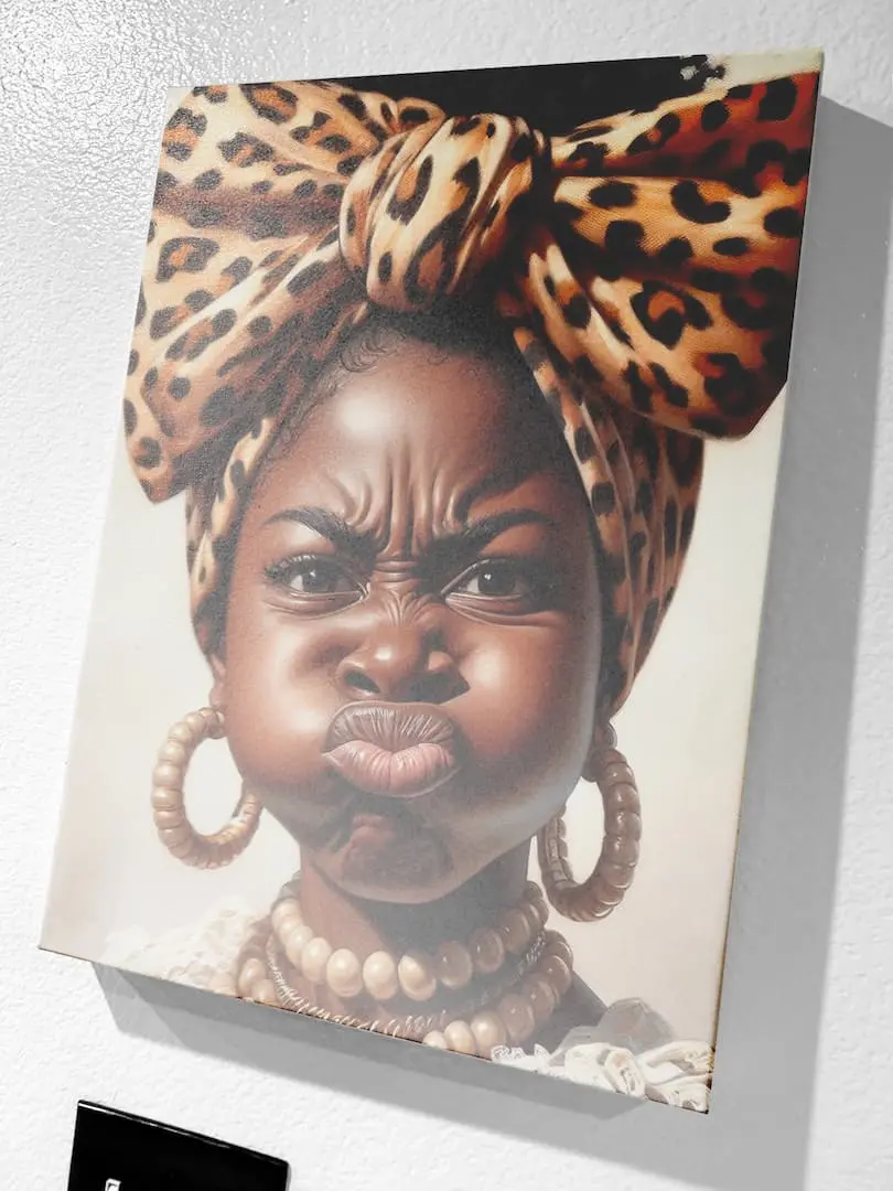 Stankface Girl. Black Kids Bathroom Poster