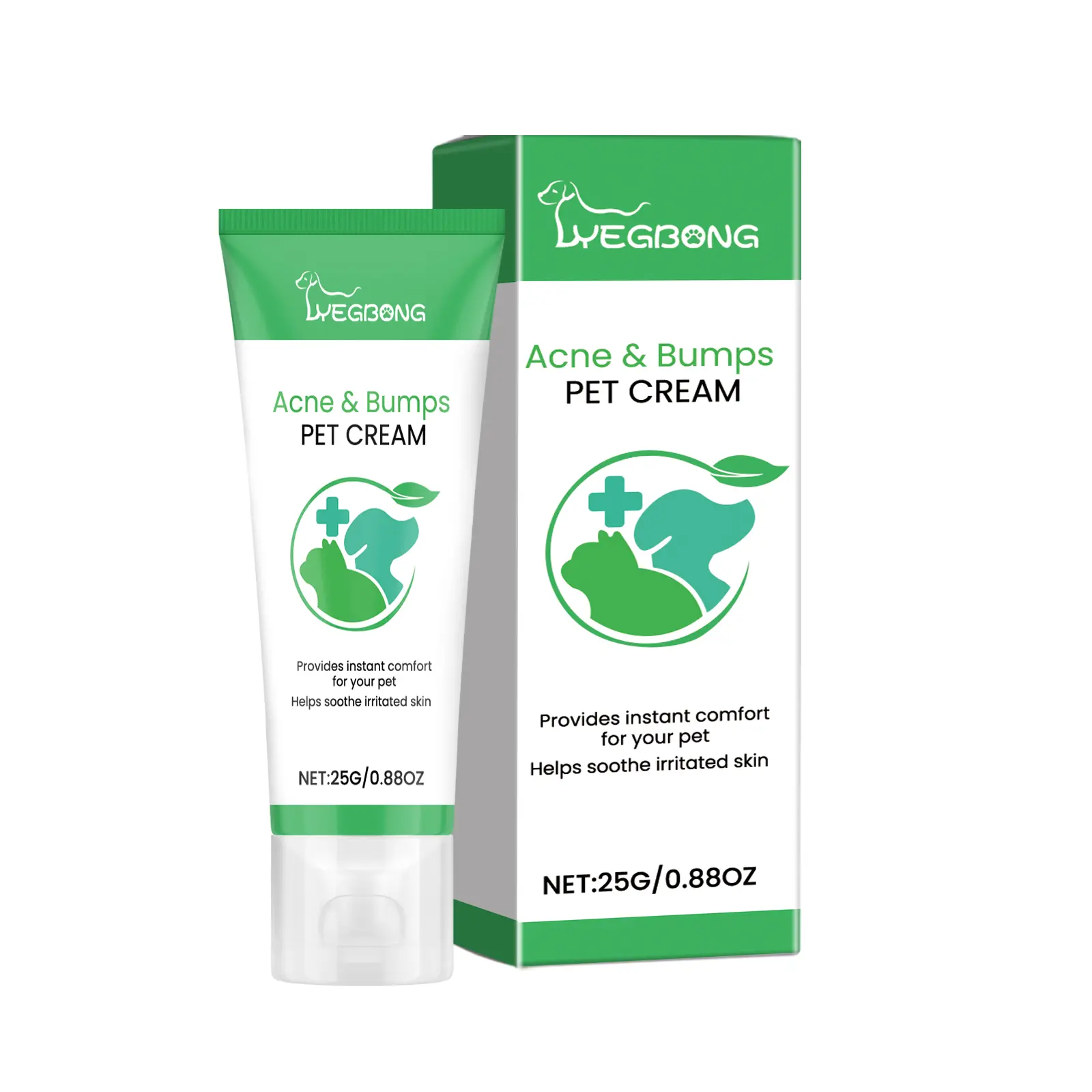 Yegbong Pet Fur & Skin Care Cream with Ganoderma, Calendula Extracts - 0.88oz/25g Bottle, Gentle Formula for Dogs & Cats, Acne & Bumps Care, Alleviates Lumps & Pimples, Relieves Discomfort, Promotes Healthy Skin