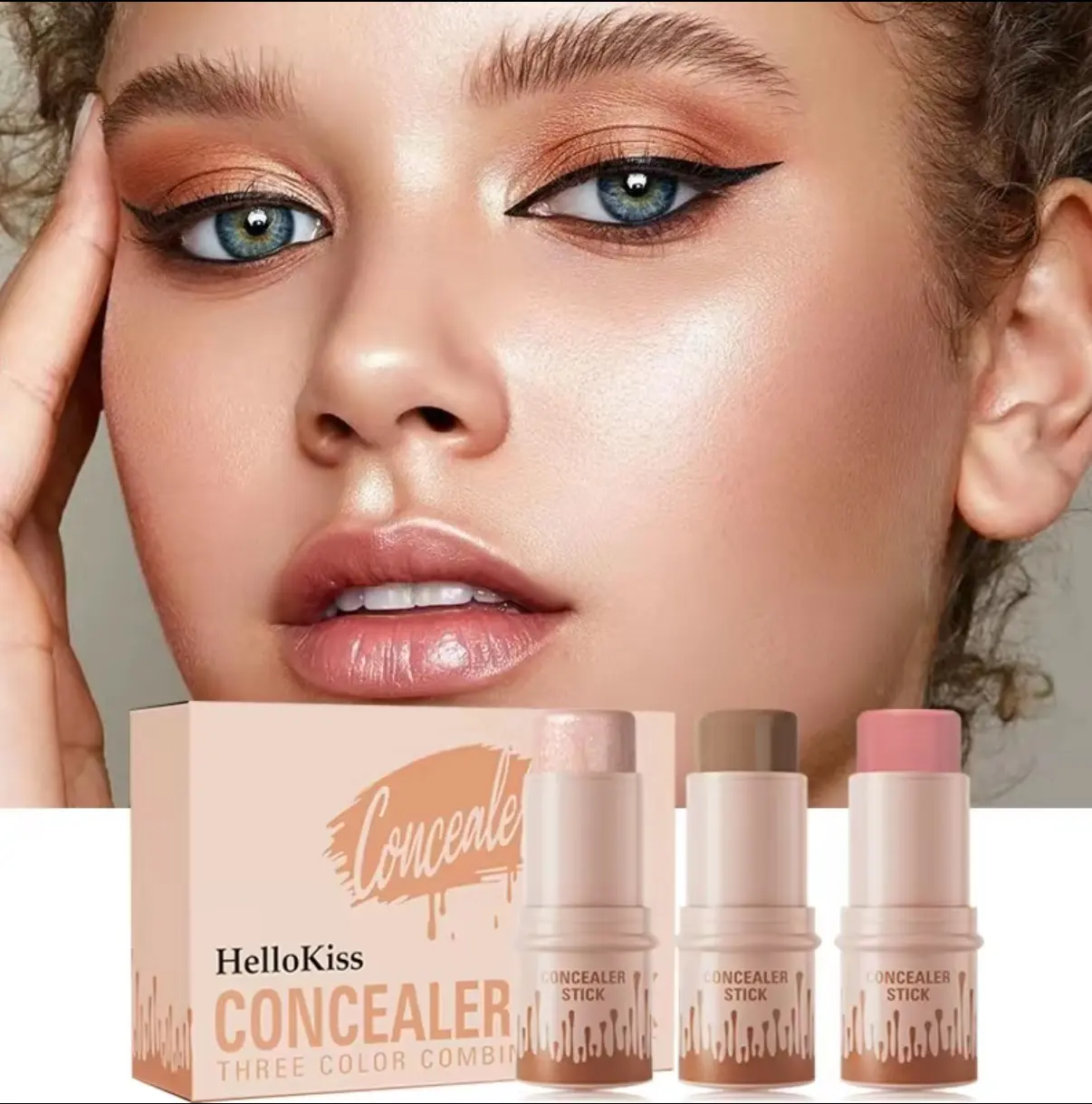 Cream Contour, Blush & Highlighter Stick Trio, 3-Piece Multi-Pack for a Flawless Finish, Long-Lasting Waterproof Formula for Face Sculpting, Lightweight, Daily, 3Pcs, Cosmetic, Highlighting Stick, Kit, Everyday Versatile Makeup, Makeup Routine, Water Resi
