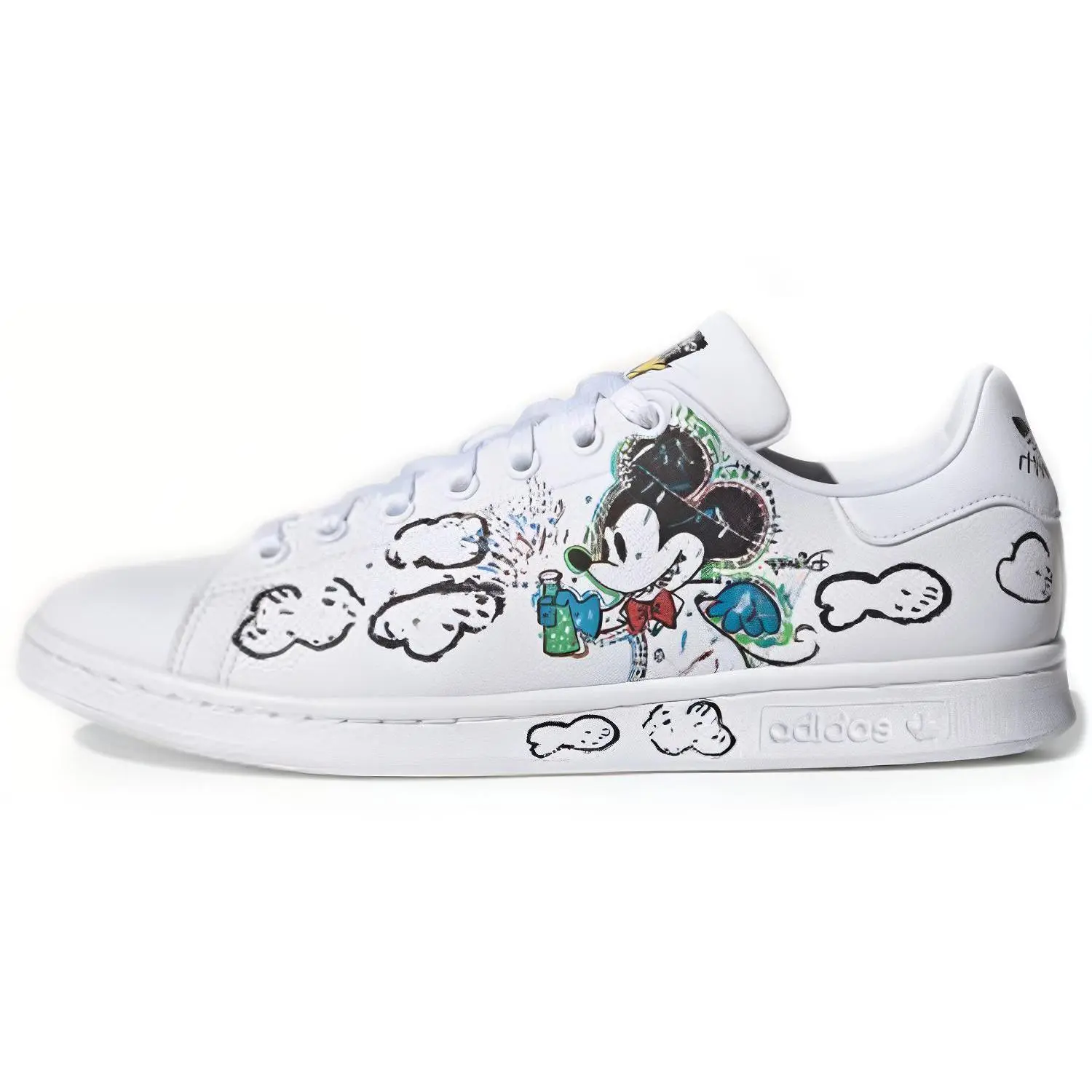 Adidas Kasing Lung X Disney Stan Smith Labubu Mickey Mouse' Breathable Low Top Skate Shoes Unisex White Black GZ8841