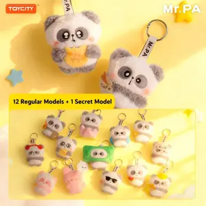 TOYCITY Mr. PA "Office Worker's Daily Life" Series Blind Box - Plush & Vinyl Panda Figure with Phone Strap/Keychain Kawaii/Bag Clip (Free Clip Included), Christmas/Thanksgiving/Birthday Gift (1/72 Hidden Chance)