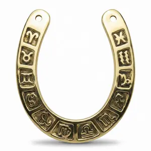Zodiac Horseshoe All 12 Signs Cast Metal Lucky Charm