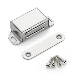 Ravinte Cabinet Door Magnets, Strong Magnetic Door Catch, Heavy Duty Magnet Latch, Closet Door Magnetic Catch, Concealed Magnets for Cabinet Doors Cupboard Drawer Wardrobe Closet, Silver