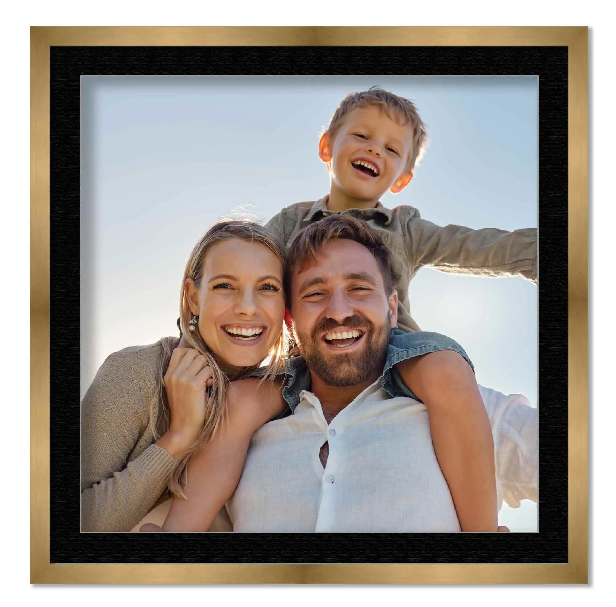 15x15 Frame with Mat - Bronze 18x18 Frame Wood Made to Display Print or Poster Measuring 15 x 15 Inches with Black Photo Mat