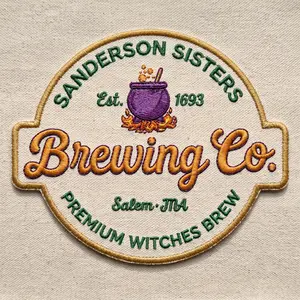 Sanderson Sisters Brewing Co Embroidered Patch, Halloween Iron On Patch, Spooky Season Gift