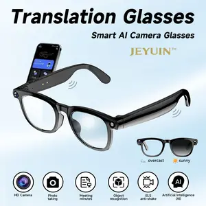 JEYUIN Smart Camera Glasses with 8MP Resolution Convenient Button Touch Adjustment for Travel Outdoor Adventures Hands-Free Photography 160+Languages Real-Time Translation Bluetooth Wireless Wearable Video Recording gift Multifunctional Audio Sunglasse