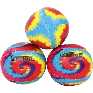 Tie Dye Festival Juggling Balls - [Set of 3] 6-Panel Balls, Millet Field, 120g Each, Red/Yellow/Blue Swirl