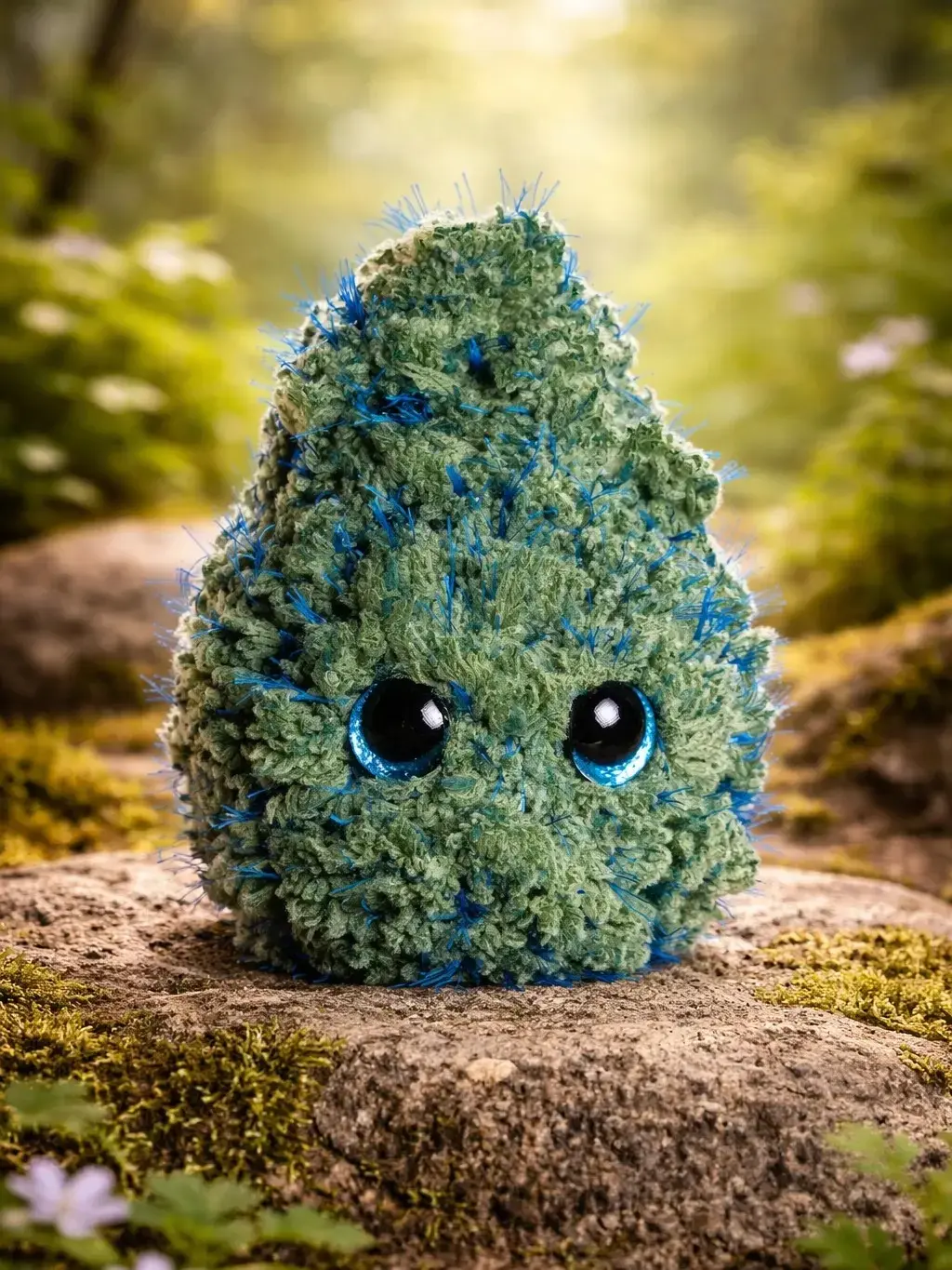 Cute Handmade Crochet Moss Plush | Fuzzy Amigurumi Forest Buddy | Soft Kawaii Desk Decor | Cozy Gift for Nature Lovers