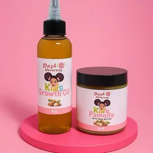Kids Growth Oil & Pomade Haircare Set with Shea Butter 4oz Each for Children's Care