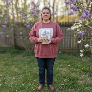 Spring Patchwork Crewneck • Vintage Quilt Patch Pullover • Pastel Cottagecore Sweatshirt