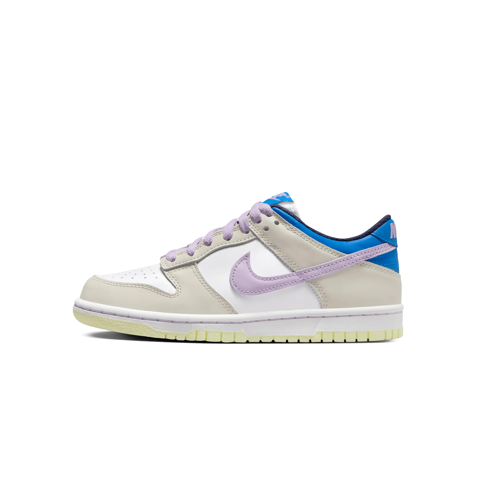 Nike Dunk Low Grade School "Khaki Blue Pink" FB9109-103