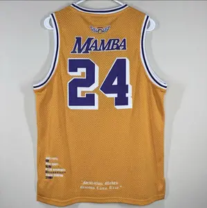 Vintage Style #24 Gold Mesh Basketball Jersey – Mamba Inspired Streetwear