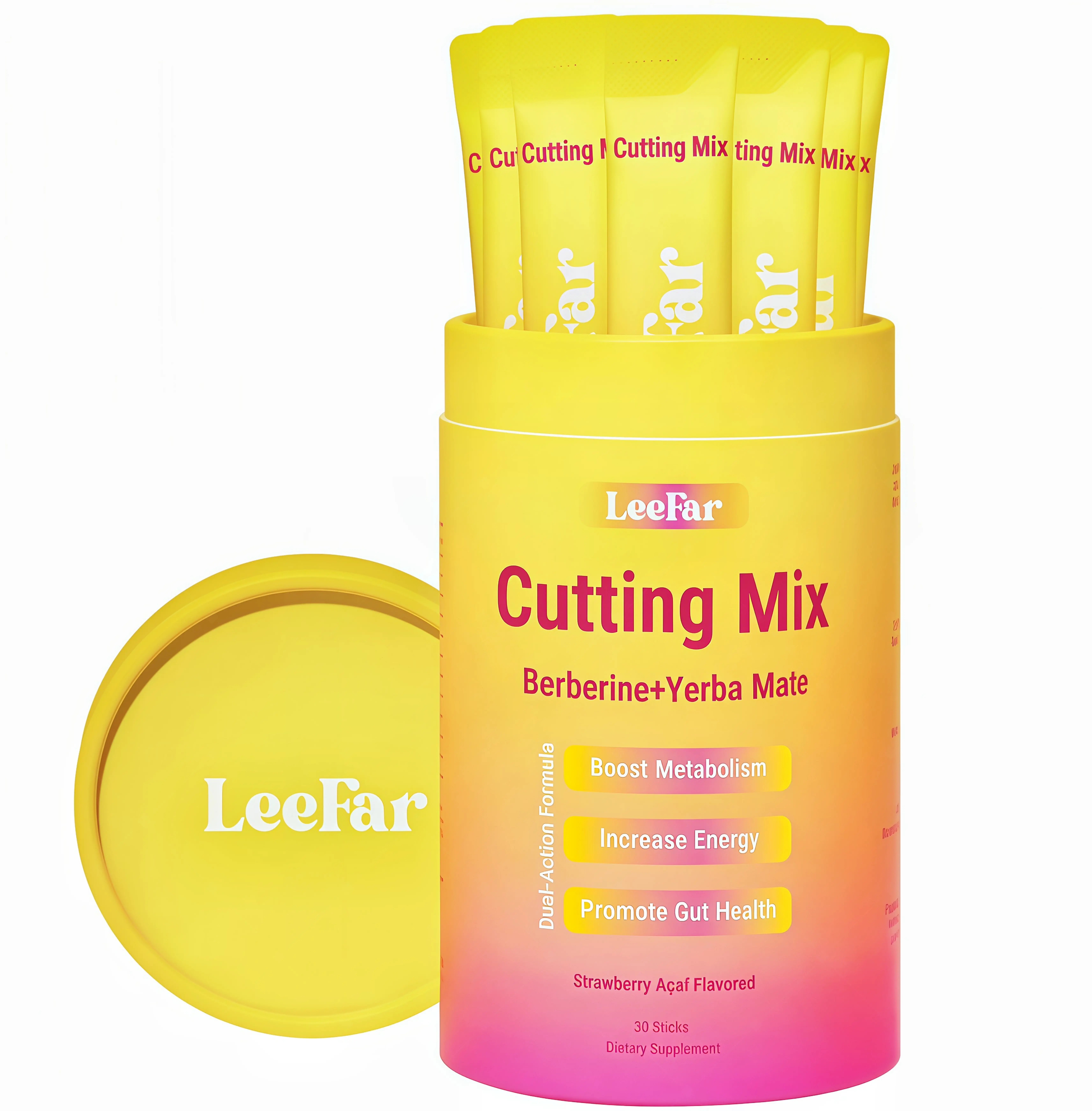 LeeFar Cutting Drink Mix – | RB Strawberry Açaí Flavor – | (30 Servings)
