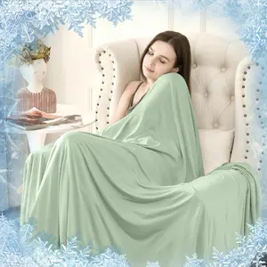 Reversible Cooling Blanket for Hot Sleepers, 0.43 Q-max Cold Touch, Lightweight Ultra-Thin Summer Throw Blanket, Soft Cool Blanket for Bed, Sofa, Travel, Dorm, Office, Gift for Women Men, Soft Comfy Blanket