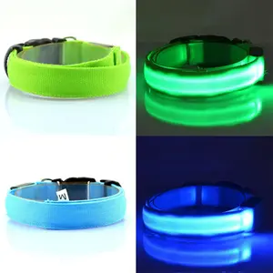 RoSide Safety Dog Collar Glowing Up Anti-Lost Pet Product for Small Dogs & Cats with Steady, Fast Flashing & Slow Flashing Modes and Colorful Options Adjustable Collar for Outings reflective cat pet travel small medium pull harness