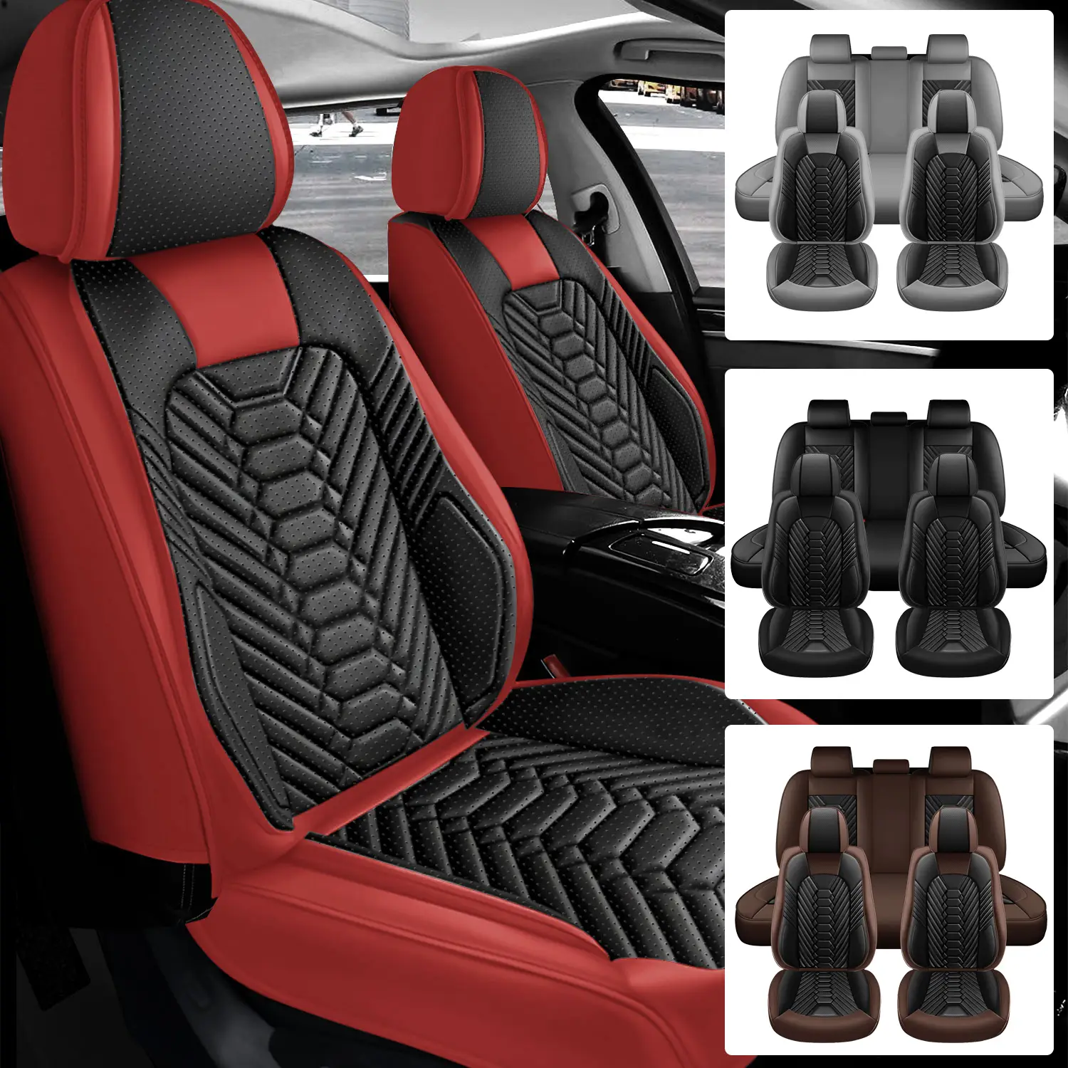 Pickup Seat Covers For Chevy Silverado GMC Sierra 2007-2025 1500 2500HD 3500HD Crew Cab,Front Seat Full Coverage For Chevrolet Truck Car Interior Acce