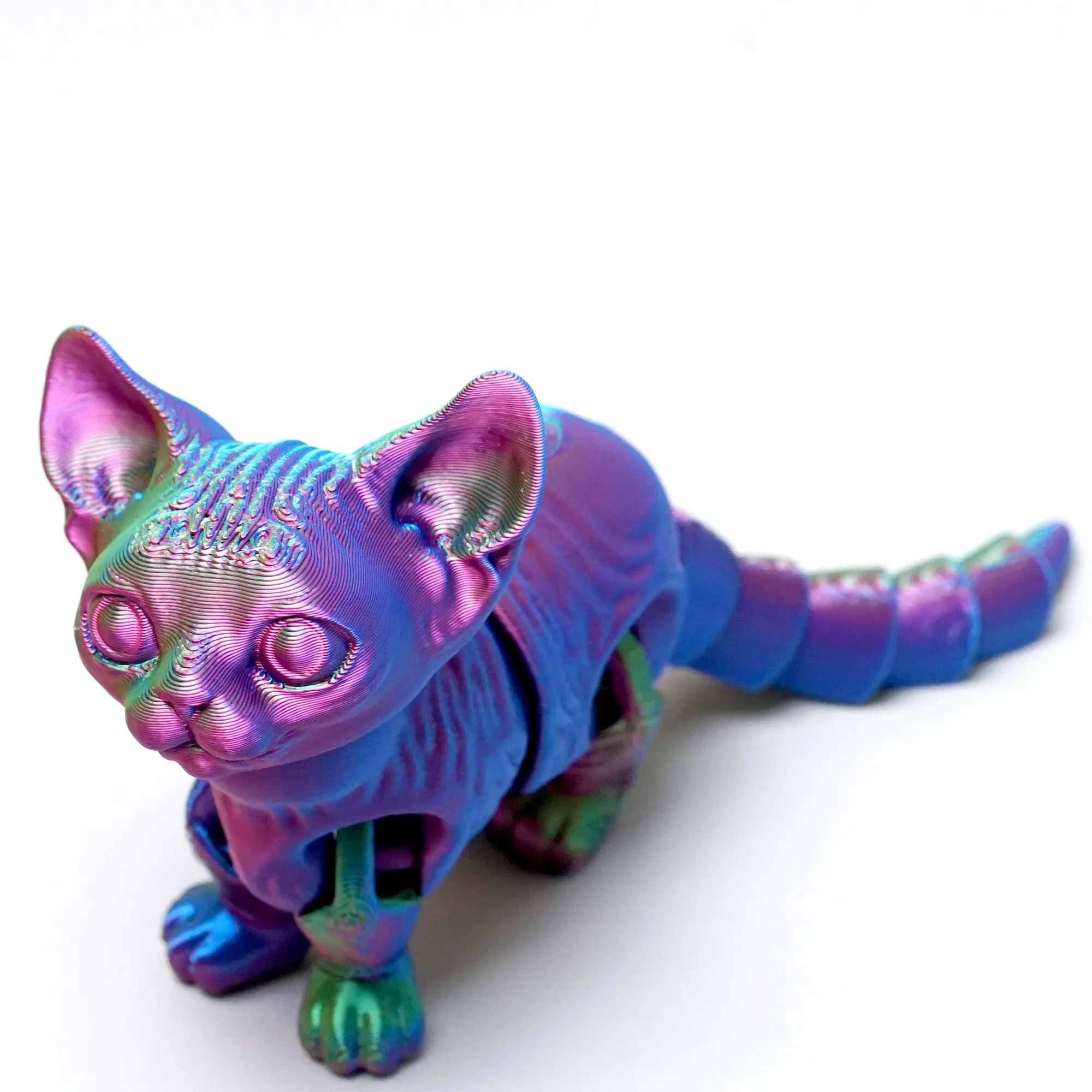 3D printed cat model toys, flexible joint animal doll statues, home and office desk decorations, holiday surprise gifts Ornaments