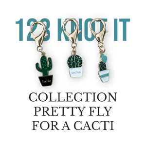 Pretty Fly For A Cacti set of 3 medium clasp stitch markers for crocheting