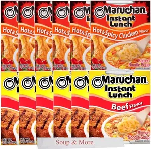 Maruchan Ramen Instant Cup Noodles 12 Count - 6 Chicken  & 6 Hot & Spicy Chicken