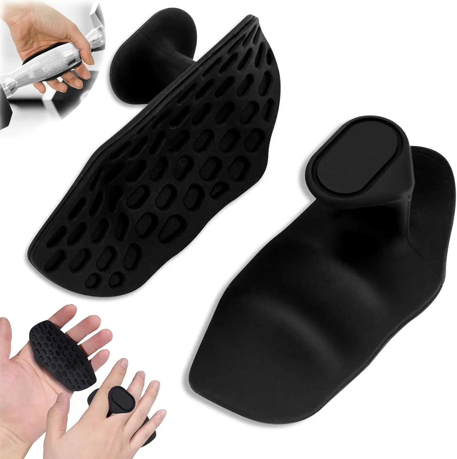 Anti-Slip Workout Grips - Ergonomic Rubber Hand Protector Gloves for Weight Lifting, Pull-Ups, Gym Training and Exercise, for Men and Women