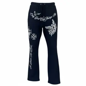 Black Pike 'Only God Can Judge Me' Stacked Sweatpants (Black) FB2539S