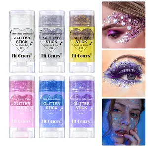 8-Color Glitter Makeup Stick, Long-Lasting Face Body Lip Shimmer Gel, Easy-to-Apply Sparkle Cosmetic for 4th Of July Festival, Stage Use