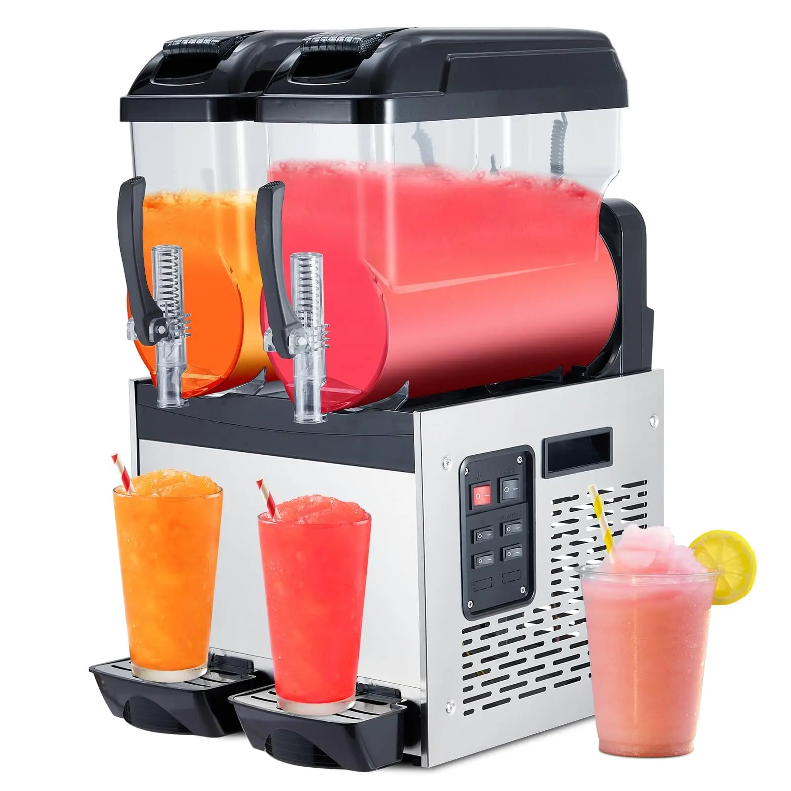 【GARVEE】Commercial Margarita Machine - 12L 3 Tanks, 860W Power, Stainless Steel Design, Self-Cleaning Mode, Perfect for Home Bar and Restaurant Use