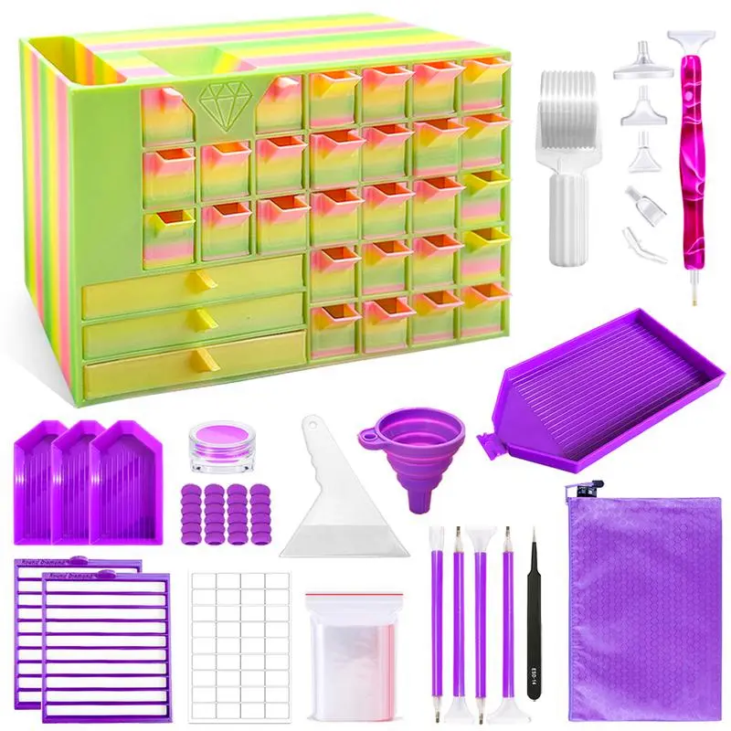 Diamond Painting Drawer Organizer Set - Diamond Painting Supplies with Funnel Function, Tool Storage for Artists to Maximize Space, Maximizes Space