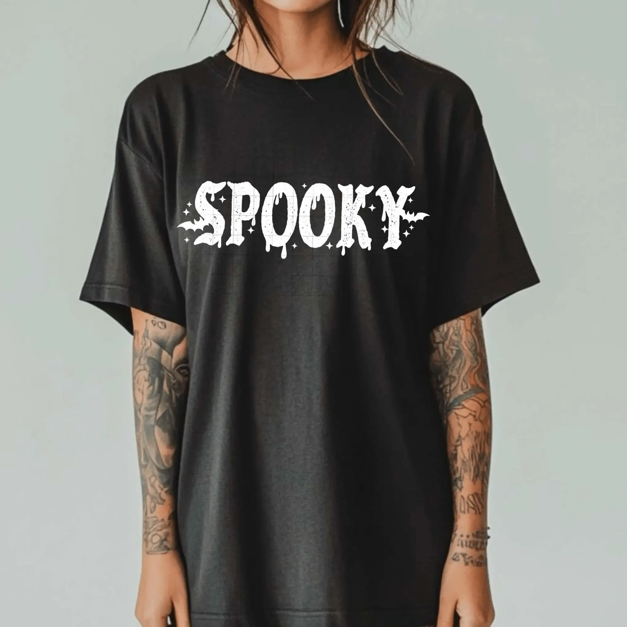 RTS SPOOKY SINGLE COLOR WHITE CLEAR FILM Screen Print transfers size ADULT 6X12.5    9-A