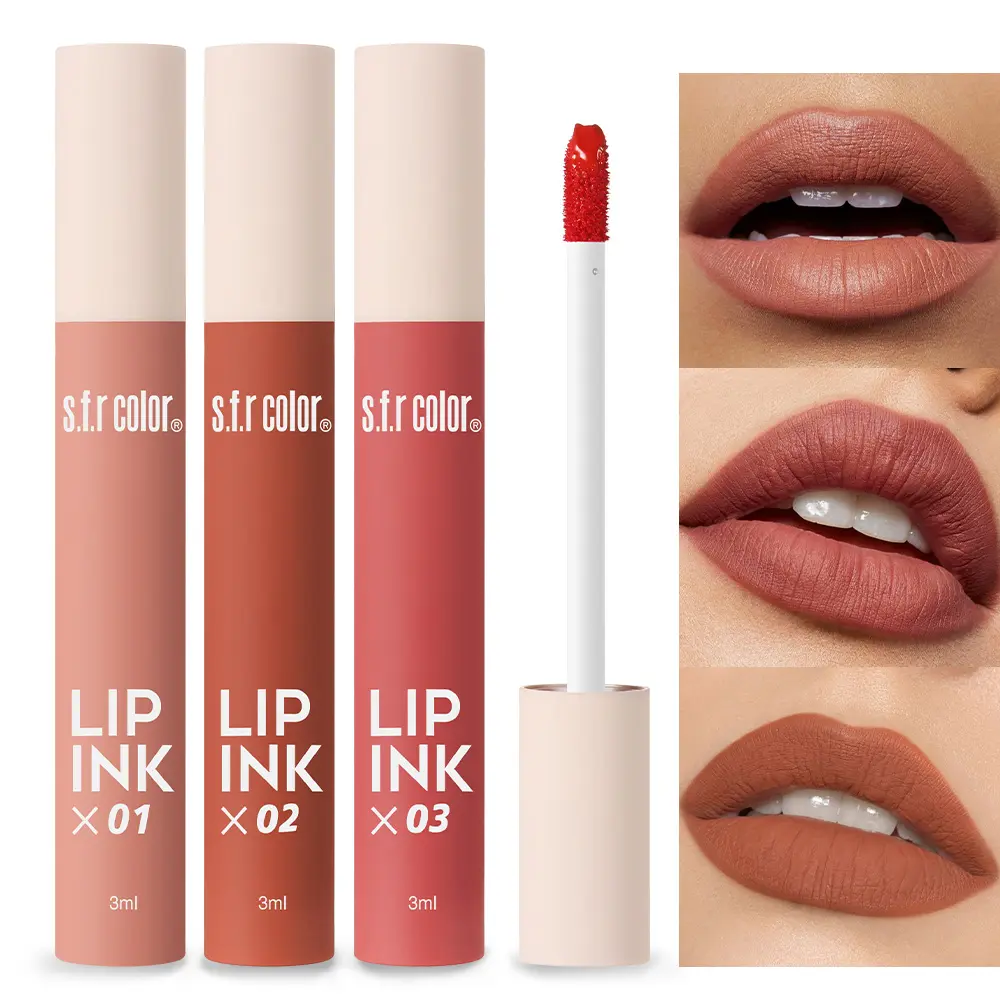 s.f.r Women's Matte Liquid Lipstick Set - 6-Color Long-Lasting Waterproof Lip Ink, Non-Transfer Nude Brown Red Lip Gloss Kit, Flawless Makeup Gift Set Cosmetic  Glossy