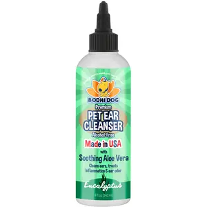 Premium Pet Ear Cleanser - Alcohol-Free with Soothing Aloe Vera - Made in USA by Bodhi Dog for Gentle Ear Cleansing - 8 fl oz (236 g)