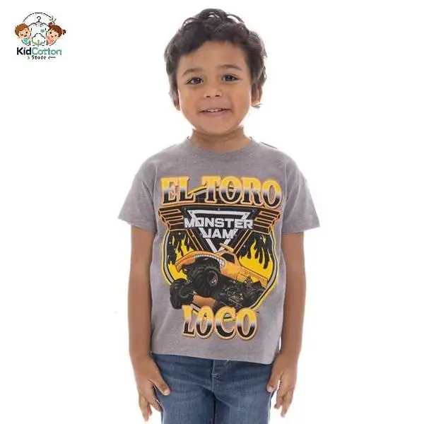Youth & Adult Monster Jam Toddlers’ El Torro Cotton Graphic Tee, Short Sleeve Tee for 12M-5T, by KidCotton Store, USA-Made & Printed Apparel	