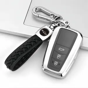 Car Key Case with Keychain, Car Key Protector, Key Fob Shell, 1 Count Soft TPU Key Shell Cover, Auto Accessories for Toyota for Prius for Camry for Corolla for CHR for Prado 2018 2022, Car Key Accessory, Car Key Holder