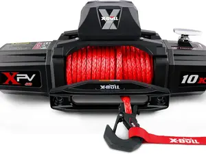 X-BULL Winch-10000 lb. Load Capacity Electric Winch Kit -12V Synthetic Rope Winch,Waterproof IP67 Electric Winch with Hawse Fairlead, with Wireless Handheld Remote and Corded Control Recovery