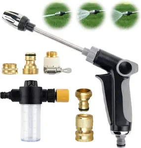 Turn Any Hose into a High Pressure Water Cleaning Jet, 2026 New Heavy Duty Garden Hose Nozzle, Multi Function Lawn & Garden Watering Sprayer, Spray Nozzles for Cleaning Yard Pets Car Universal