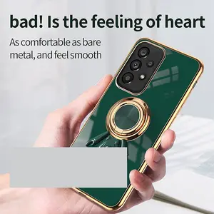 For Samsung Galaxy A53 Japan Version 6D Astronaut Electroplated Ring Stand Phone Case HNTKR-0050